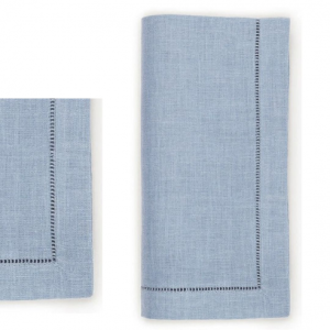 Juego de servilletas de lino azul claro